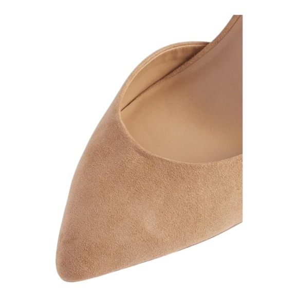 Torrid Pointed Toe Block Heel Pump Tan Faux Suede Ankle Strap Extra Wide Width - Picture 4 of 10